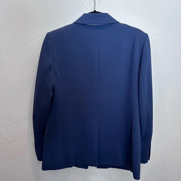 Navy Knit Double Breasted Blazer size 10 - Picture 2 of 9